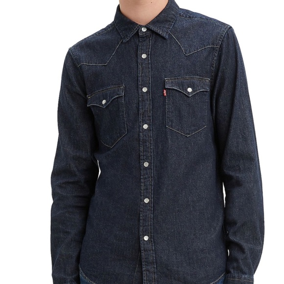 LEVI'S CLASSIC WESTERN STANDARD FIT SHIRT-MEN'S SMALL-LIKE NEW - Picture 1 of 3